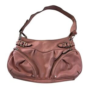 Vintage‎ Shoulder Bag Hobo Purse Buckle Detail Pink Salmon Everyday